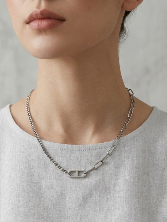 Jewelry - Paperclip duo style Necklace